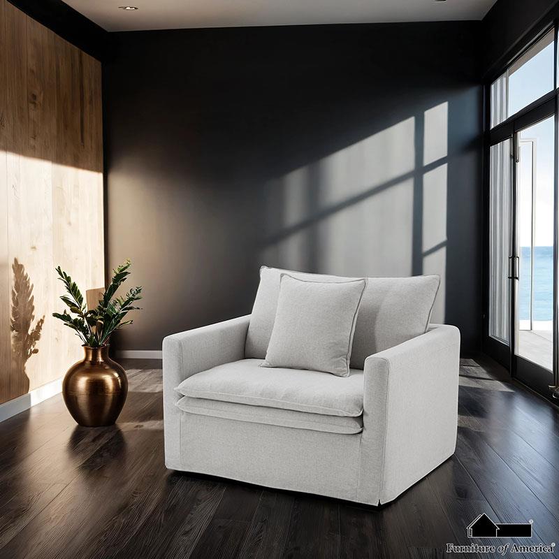 Furniture of America Crayford Chair, Light Gray