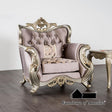 Furniture of America Albacete Chair, Champagne/Purple