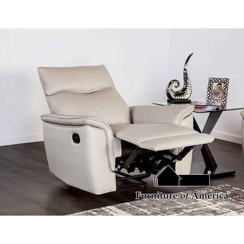 Furniture of America Bienne Recliner Chair, Taupe