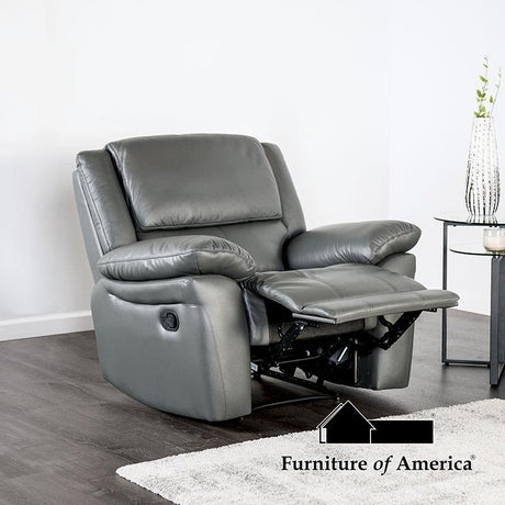 Furniture of America Glarus Recliner Chair, Dark Gray