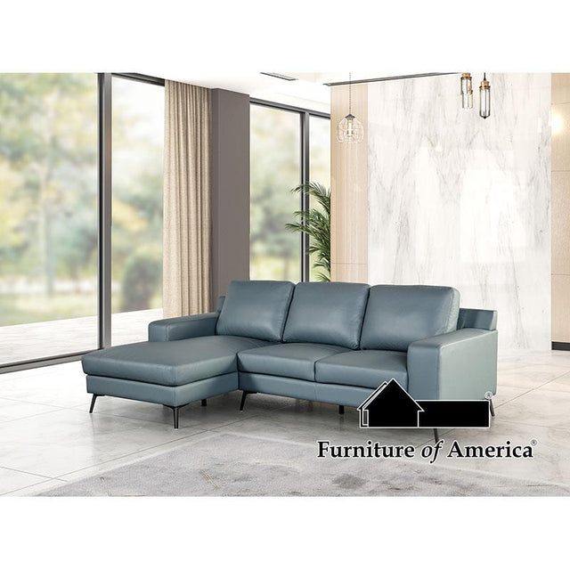 Furniture of America Stordal Sectional, Left Chaise, Blue
