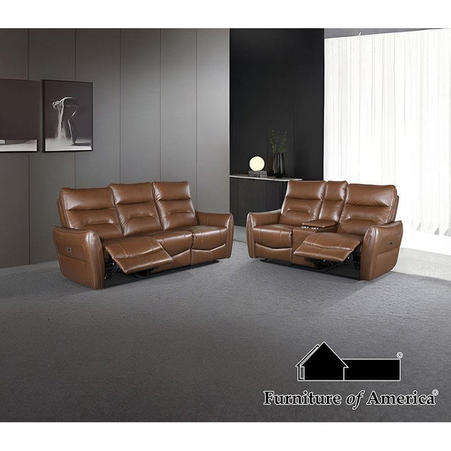 Furniture of America Terentius Power Sofa, Brown
