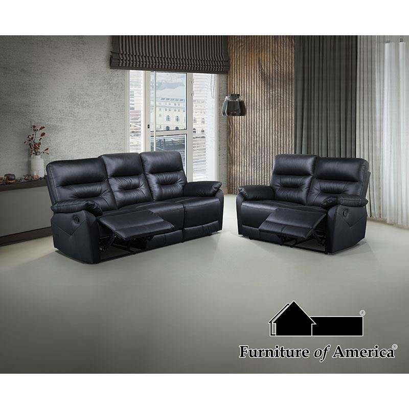 Furniture of America Micaelis Loveseat, Black