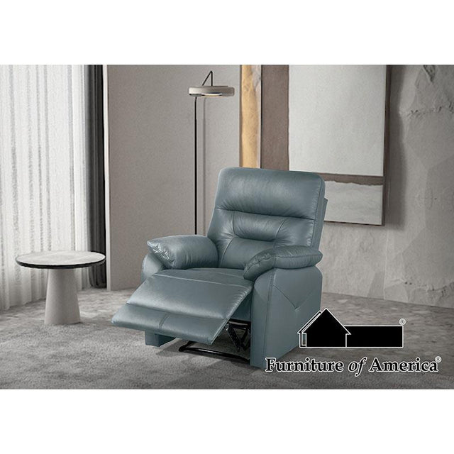 Furniture of America Micaelis Recliner, Blue