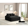 Furniture of America Veyrier 2 Arm Chaise, Black