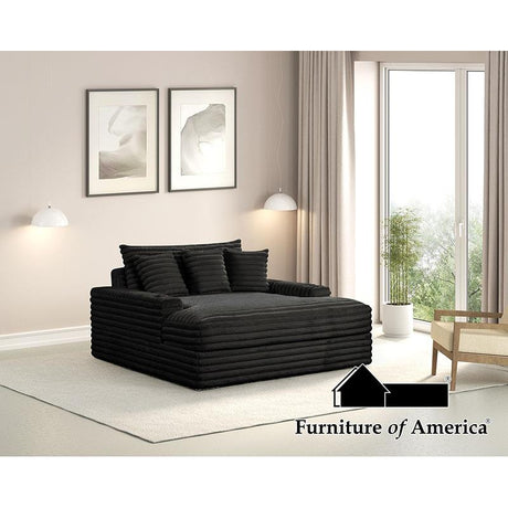 Furniture of America Veyrier 2 Arm Chaise, Black
