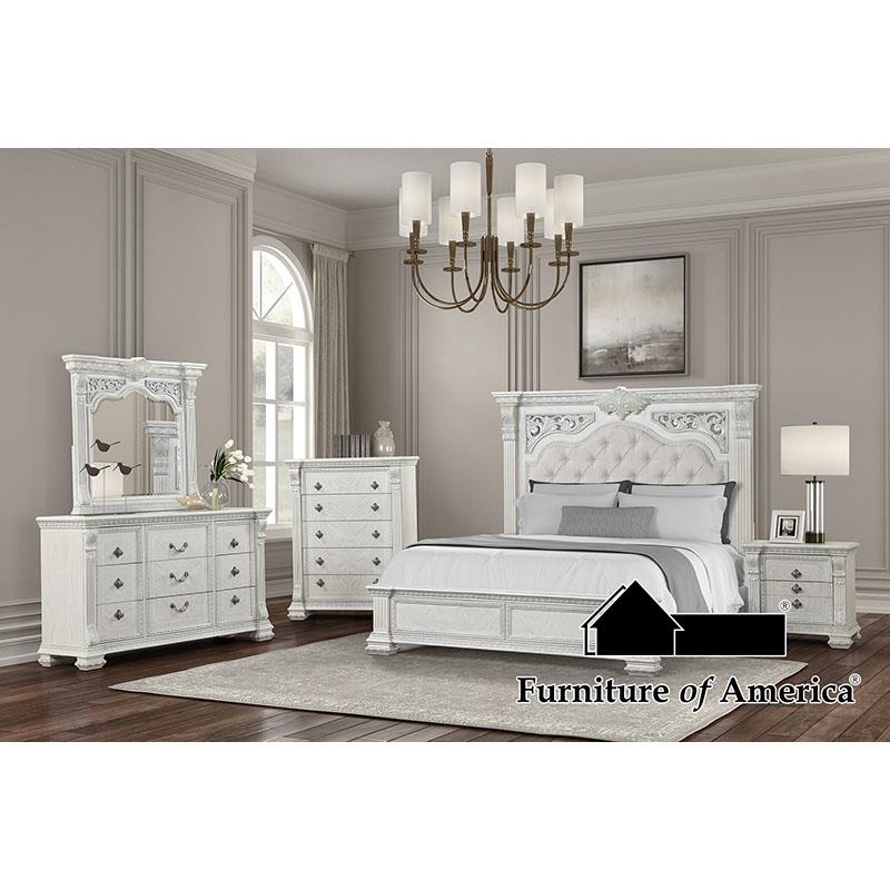Furniture of America Promenade Chest, Wire Brushed White