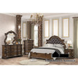 Furniture of America Leovanni Queen Uph Bed, Dark Brown