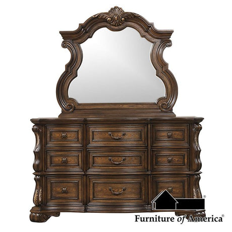 Furniture of America Leovanni Dresser w/ Jewelry Tray, Dark Brown
