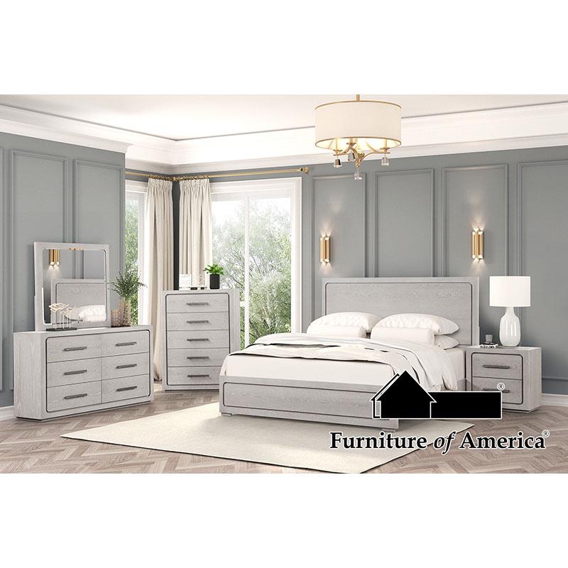 Furniture of America Crowthorne 5 Pc. Queen Bedroom Set w/ 2NS