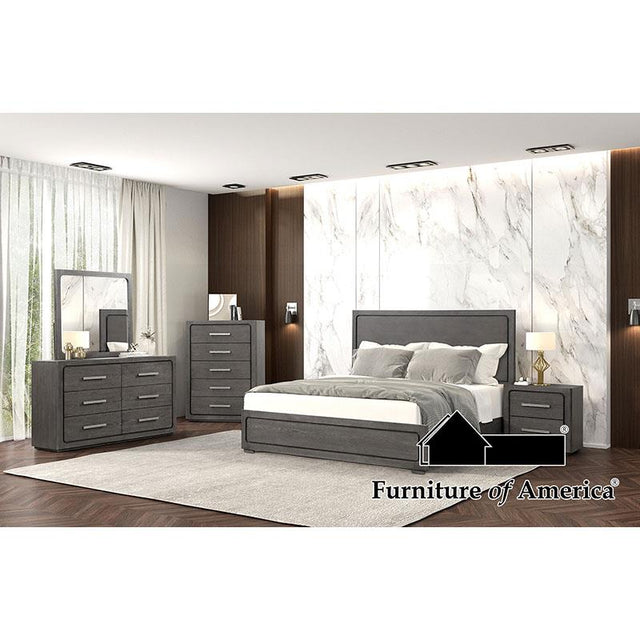 Furniture of America Crowthorne Queen Bed, Warm Gray