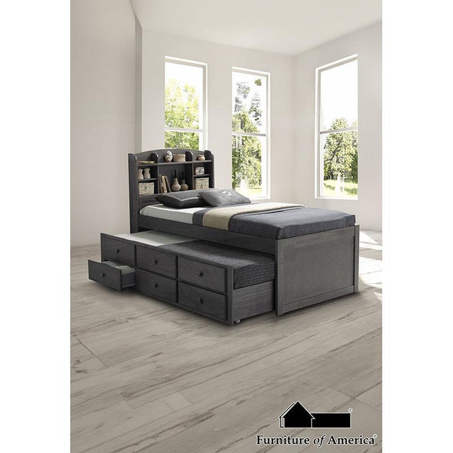 Furniture of America Griffin Twin Bed, Charcoal Brown