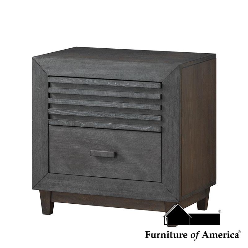 Furniture of America Griffin Nightstand, Charcoal Brown