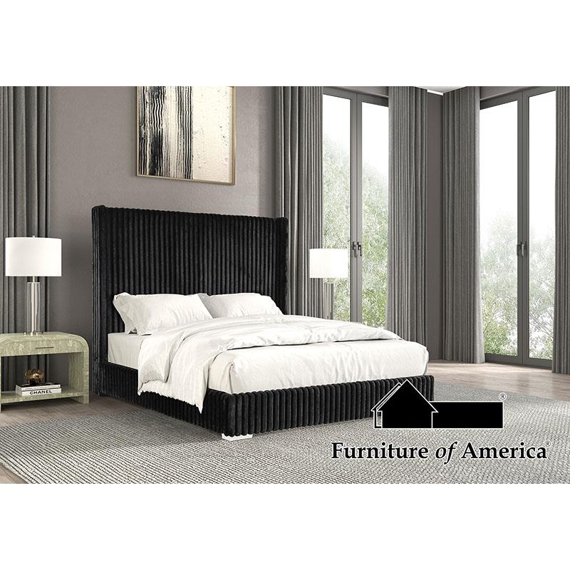 Furniture of America Cadwell E.King Bed, Black