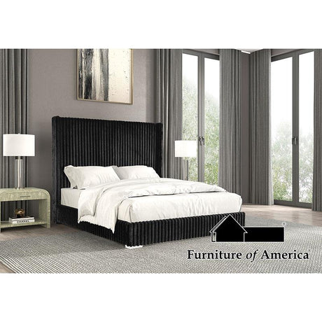 Furniture of America Cadwell E.King Bed, Black