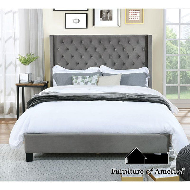 Furniture of America FM7141GY-Q-BED Queen Bed, Gray