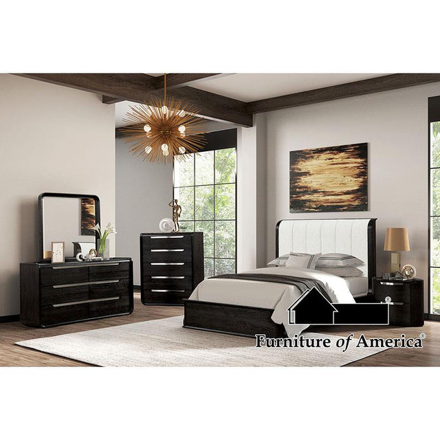 Furniture of America Osterley Queen Bed, Black