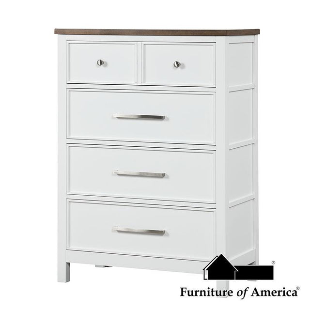Furniture of America Pinetop Chest, White/Dark Brown
