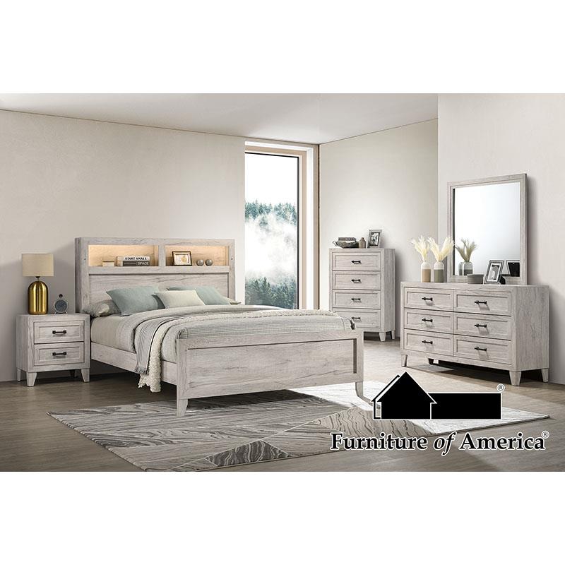 Furniture of America Mysen Nightstand, White Wash