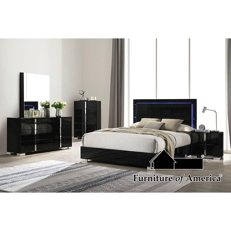 Furniture of America Sinistra Mirror, Piano Black