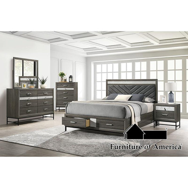 Furniture of America Voleta Nightstand, Gray