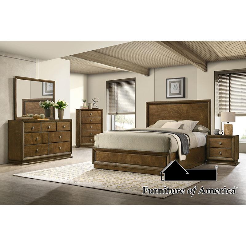 Furniture of America Kirkham E.King Bed, Walnut