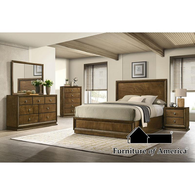 Furniture of America Kirkham E.King Bed, Walnut