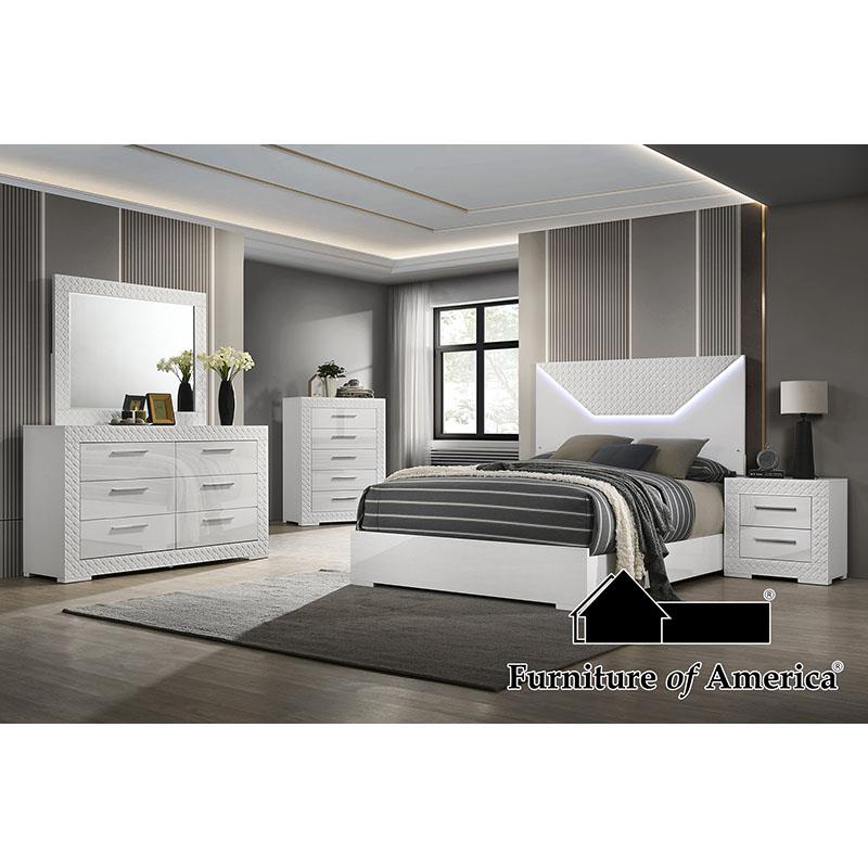 Furniture of America Whitby Queen Bed, White