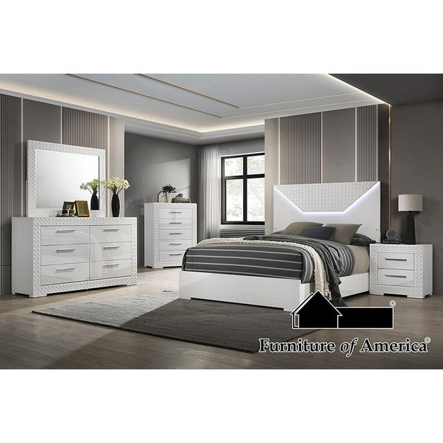 Furniture of America Whitby Queen Bed, White