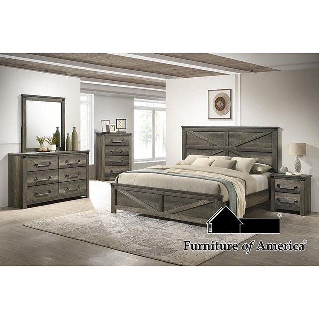 Furniture of America Britonale 6-Drawer Dresser, Rustic Gray