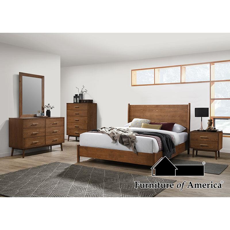 Furniture of America Tromso E.King Bed, Walnut