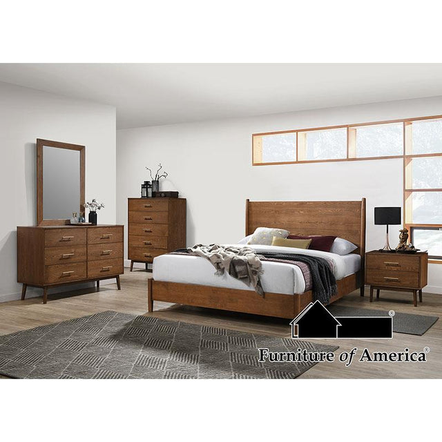 Furniture of America Tromso E.King Bed, Walnut
