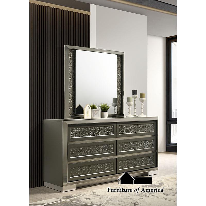 Furniture of America Leyland Dresser, Dark Gray