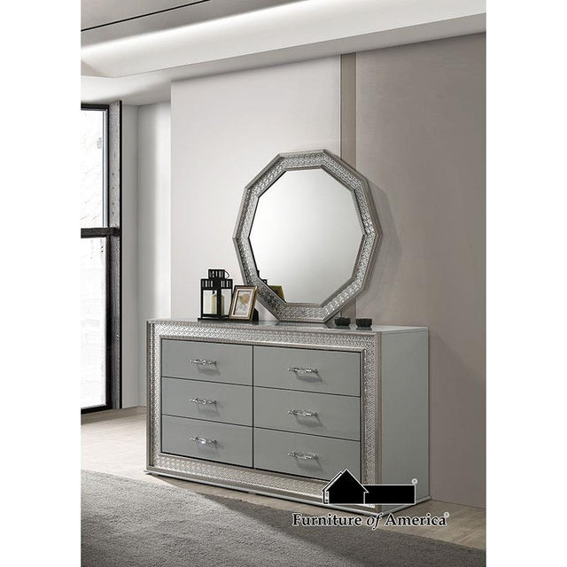 Furniture of America Cassiopeia Dresser, Metallic Gray