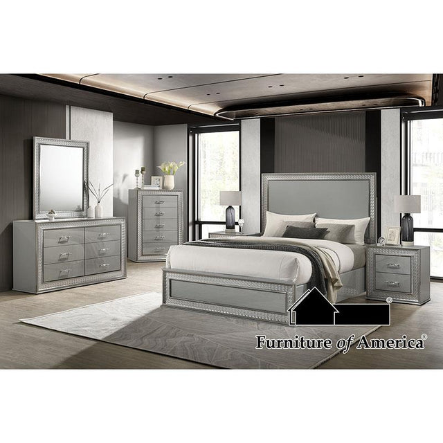 Furniture of America Cassiopeia Rect Mirror, Metallic Gray