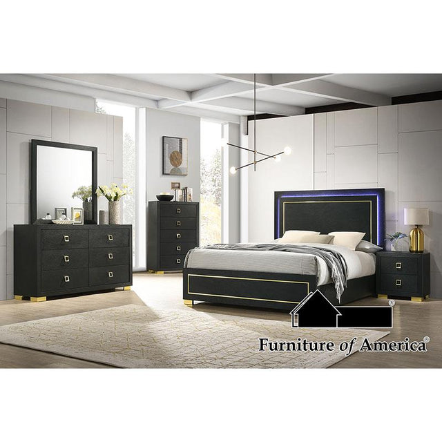 Furniture of America Latimer Queen Bed, Black