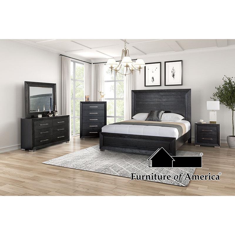 Furniture of America Ashbourne E.King Bed, Black