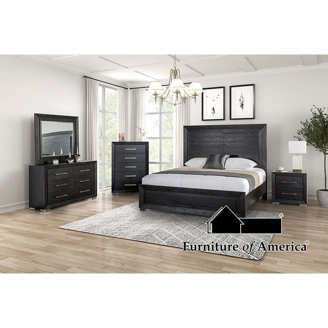 Furniture of America Ashbourne E.King Bed, Black