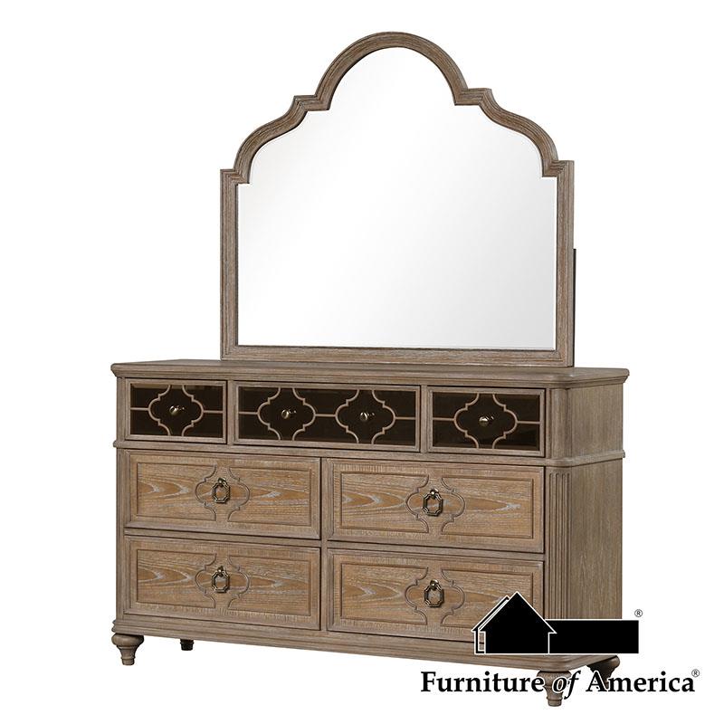 Furniture of America Lyris Dresser, Rustic Oak