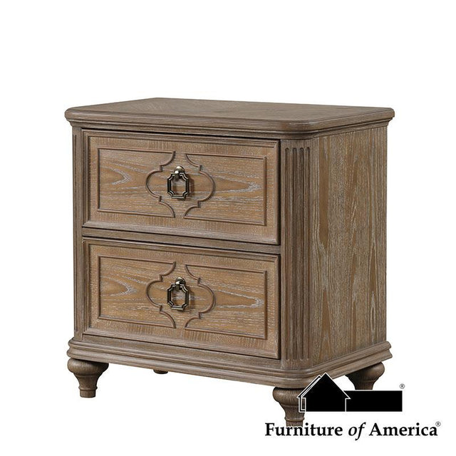 Furniture of America Lyris Nightstand, Rustic Oak