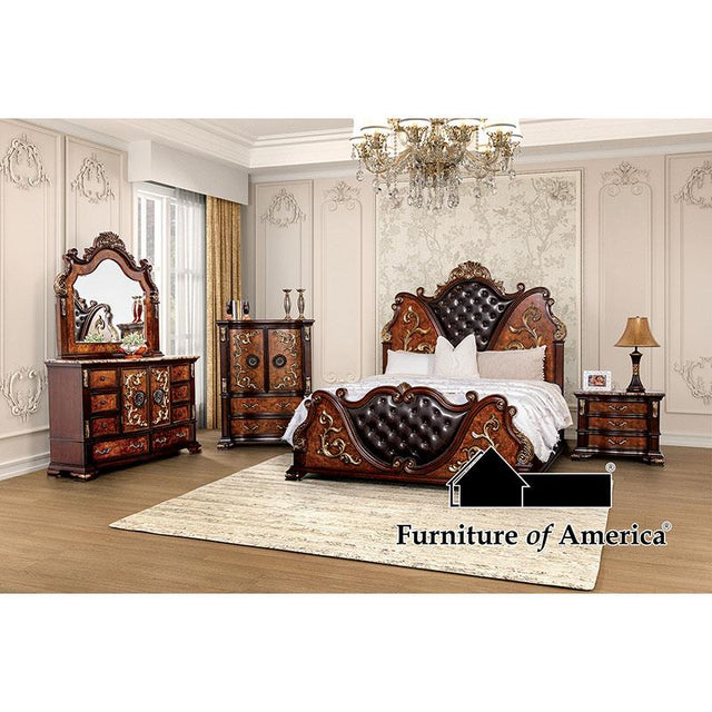 Furniture of America Aquilina Chest, Dark Cherry/Oak