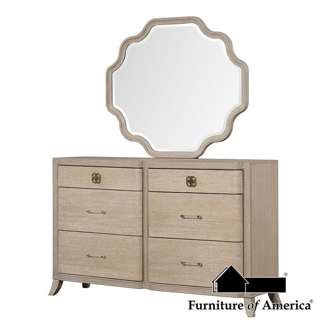 Furniture of America Candra Mirror, Natural Oak