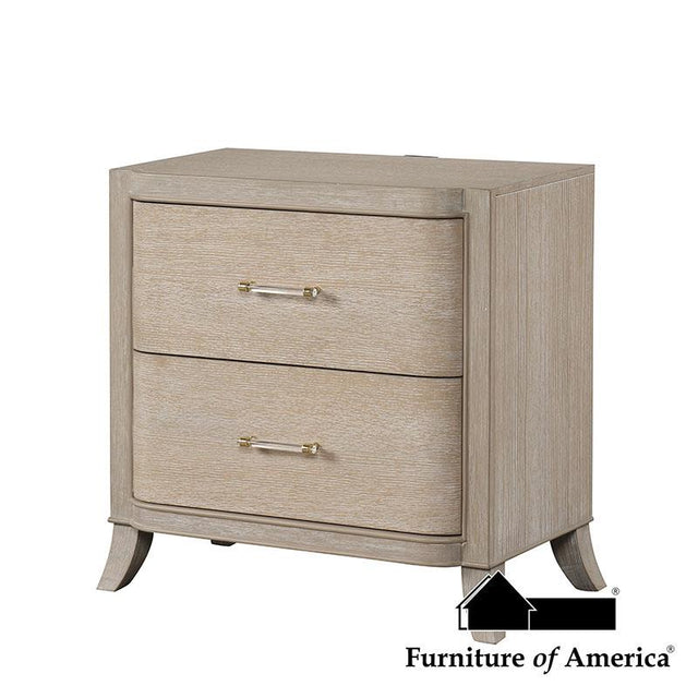 Furniture of America Candra Nightstand, Natural Oak