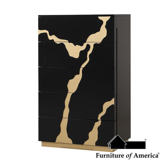 Furniture of America Goldsberg Chest, Black/Gold