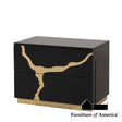 Furniture of America Goldsberg Nightstand, Black/Gold