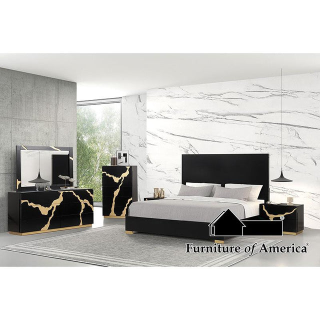 Furniture of America Goldsberg Queen Panel Bed, Black