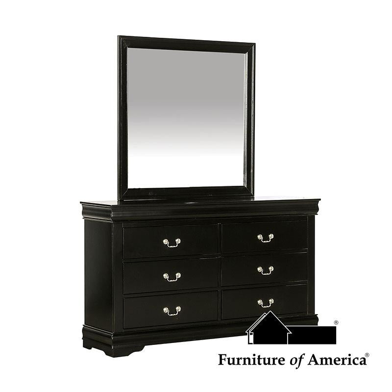 Furniture of America Louis Philippe Mirror, Black