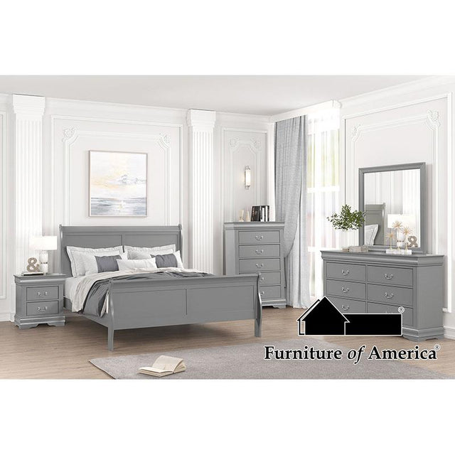 Furniture of America Louis Philippe Queen Bed, Gray