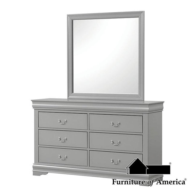Furniture of America Louis Philippe Mirror, Gray