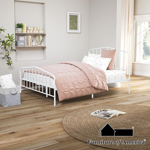 Furniture of America Nicoli Full Metal Bed, White